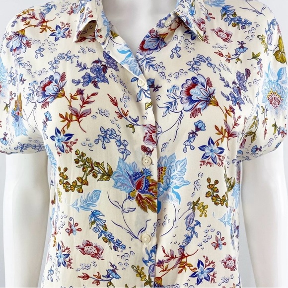 Joie Size Small Floral Print Women's Top - Multicolor 100% Polyester. EUC - Picture 3 of 8